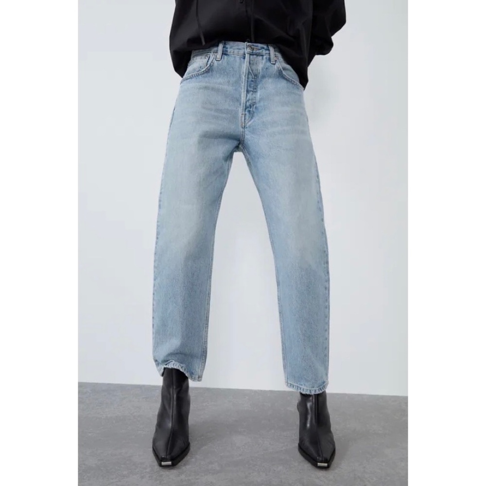 NWT ZARA LOW RISE BOYFRIEND JEANS Blogger Favorite Light Wash Baggy Relaxed 6